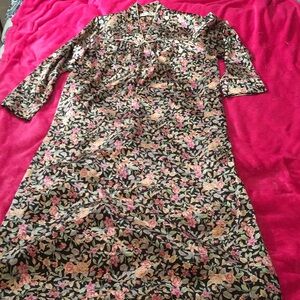 Dior Floral Silk Maxi Dress - Black and Pink